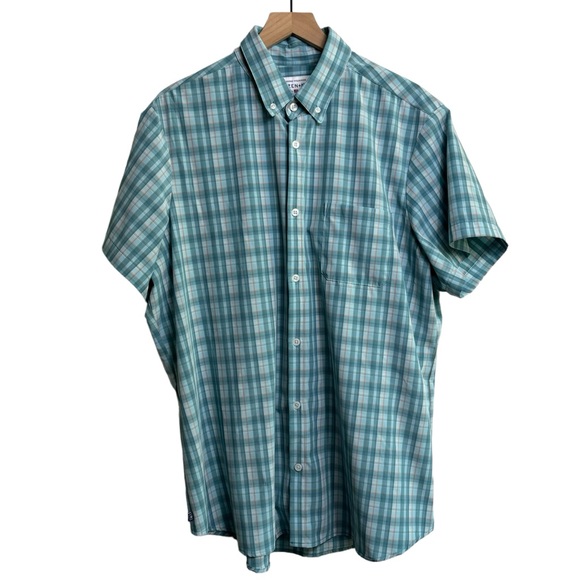 Mizzen + Main Leeward Collection Short Sleeve Button Down Plaid Shirt XL No iron - Picture 1 of 8
